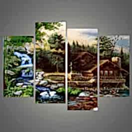 Картина на хлопковой ткани из четырех составляющих